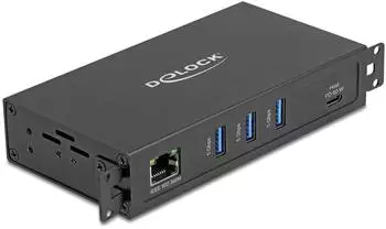 DeLock 3-Port USB 5Gbps Hub + RJ45 Gigabit LAN PoE++ USB Type-C Metallgeh&auml;use (64336)