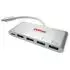 Roline USB 3.2 Gen 1 Hub, 4x USB-A + 1x PD, USB-C, silber (14.02.5061)