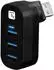 Techly Mini Hub 180° drehbar, 3x USB 3.0, schwarz (IUSB3-HUB3-ROTB)