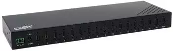 Exsys EX-12276HMS 16-Port USB 3.2 Gen 2 Metall-Hub, 16x USB-C, 120W (EX-12276HMS)