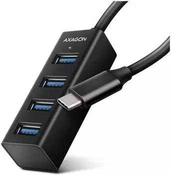 Axagon HUE-M1C Superspeed USB-C Mini Hub, 4x USB 3.0, 20cm, schwarz (HUE-M1C)