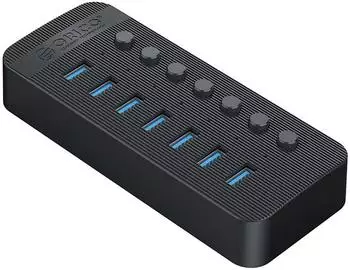 Orico CT2U3-7AB USB-A 3.0 Hub 7-Port mit Schaltern, schwarz (E-1197)