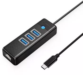 Orico PW3UR25-C3 USB-Hub 4-Port 3x USB-A 3.0, 1x RJ45 2.5G Ethernet (PW3UR25-C3)