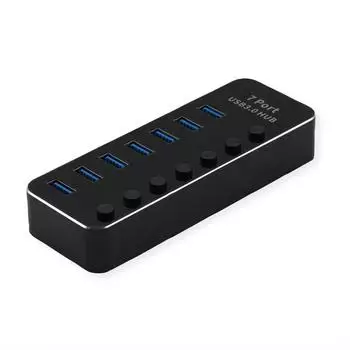 Roline USB 3.2 Gen1 Hub, 7x Typ-A, Ports einzeln schaltbar (14.02.5057)