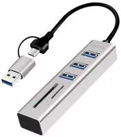 Logilink USB 3.0 HUB, 3x USB-A, SD/microSD-Slot, 5 Gbit/s