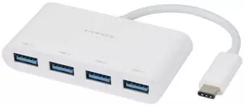 Vivanco USB-C Superspeed Hub 4-Port, weiß (VVITHUB431USBIN)