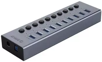 Orico BT2U3-10AB USB-A 3.0 Hub, 10-Port, grau (BT2U3-10AB)