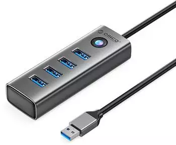 Orico PDD4U-U3 USB-Hub 4x USB-A 3.0, grau (PDD4U-U3)