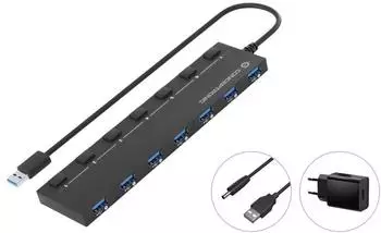 Conceptronic HUBBIES19BP USB-C Hub 7-Port USB 3.0 5Gbps (HUBBIES19BP)