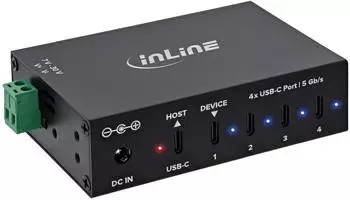 InLine Industrie-Hub USB 3.2 Gen.1 USB-C 4-Port mit Netzteil (35396D)