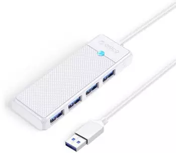 Orico PAPW4A-U3 USB-A Hub 4-Port USB 3.0 5Gbit/s, weiß (PAPW4A-U3)
