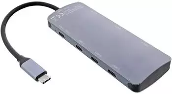 InLine USB-C Hub 7-Port USB 3.2 Gen.2 PD 100W aluminium grau (35392C)