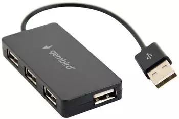 Gembird UHB-U2P4-04 USB 2.0 Hub 4-Port, 480Mbit/s, schwarz (UHB-U2P4-04)