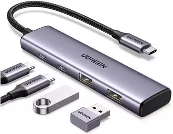 Ugreen CM473 USB-C Hub 4-Port (2x USB-A, 2x USB-C) 20cm, grau (CM473)