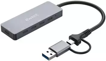 Ewent EW1151 USB-C 3.2 Gen2 Hub 4-in-1, 4x USB-C, 10Gbps (EW1151)