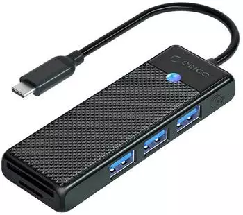 Orico PAPW3AT-C3 USB-Hub 4-Port (3x USB-A 3.0, microSD/SD-Kartenleser) (PAPW3AT-C3)