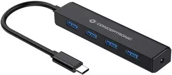 Conceptronic CTC4USB3 USB 3.0 Hub 4-Port mit USB-C (CTC4USB3 V02)
