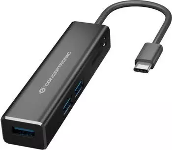 Conceptronic DONN08B USB-C 3.1 Hub 3x USB 3.0 mit SD/MicroSD-Kartenleser (DONN08B)