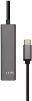 Aisens USB-Hub USB-C 3.2 Gen 1, 4-Port, 5000Mbit/s, anthrazit (A109-0403)