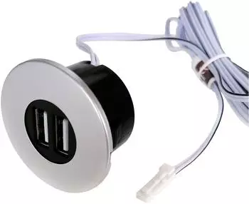 Kalb Einbau USB-Hub silbergrau 12V für Smartphone, Tablet, E-Reader (KA180025)