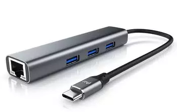 Primewire USB-C Hub mit RJ45 Gigabit Ethernet, 3x USB 3.2 Gen.1 A