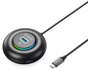 Orico YXR4-C3 RGB USB-Hub 4-Port USB-A 3.0, Audio/Mikrofon, 1,8m (YXR4-C3)