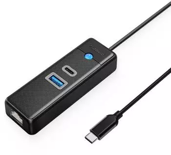 Orico PW3UR25-C3 3-Port-USB-Hub USB-A/USB-C 3.0, RJ45 2,5G Ethernet, 1,8m Kabel (PW3UR25-C3)
