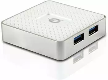 Conceptronic HUBBIES03W USB 3.0 Hub 4-Port, wei&szlig; (HUBBIES03W)