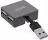 InLine USB 2.0 Hub 4-Port, quadratisch, Kabel 4cm, schwarz (33293L)