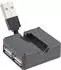 InLine USB 2.0 Hub 4-Port, quadratisch, Kabel 4cm, schwarz (33293L)