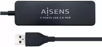 Aisens A104-0402 USB 2.0 Hub 4-Port, 480Mbit/s, schwarz (A104-0402)