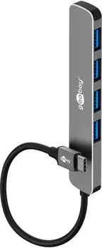Goobay Slim 4-Port USB-Hub, USB-C auf USB-A, 5Gbit/s (79157)