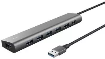 Trust Halyx USB 3.2 Gen1 Hub, 7 Ports, grau (24967)