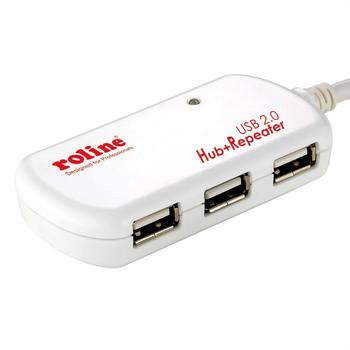 Roline USB 2.0 Hub, 4 Ports + Repeater (12.04.1085)