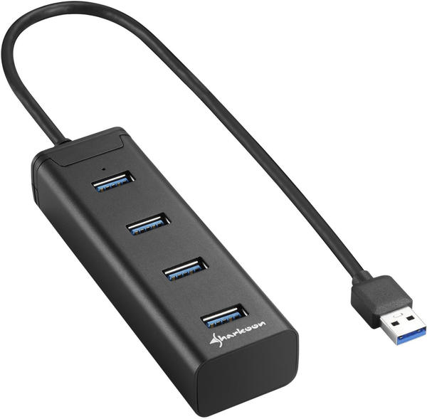 Sharkoon 4 Port USB 3.0 Hub Aluminium schwarz