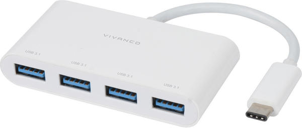 Vivanco 4 Port 3.1 USB-C Hub (34292)
