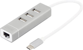 Digitus 3 Port USB 2.0 to USB-C 3.0 Fast Ethernet Hub (DA-70253)