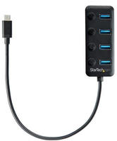 Startech St Hb30c4aib - Usb 3.0, 4 Port Usb-c Hub, 4x Usb-a, Mit Schaltern, Schwarz
