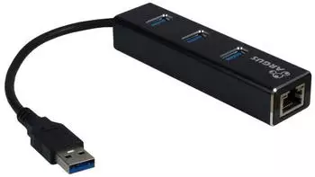 Inter-Tech 3 Port USB 3.0 Hub/Gigabit Adapter (IT-310)