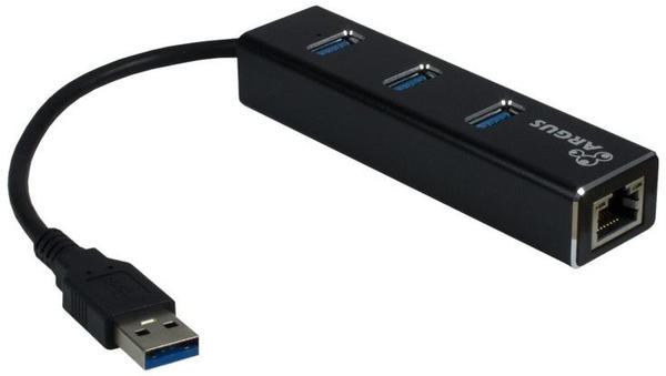 Inter-Tech 3 Port USB 3.0 Hub/Gigabit Adapter (IT-310)