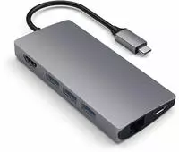 Satechi ST-TCMA2M, Satechi Aluminum Multi-Port Adapter V2 - USB-C - 3-Port USB-A -
