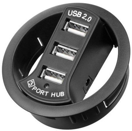 Conrad USB 2.0 Hub 3-Port in-Desk