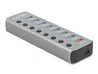 DELOCK USB 5Gbps Hub mit 7Ports,1Schnellladeport + Schalter