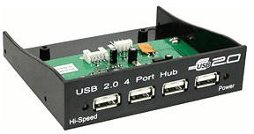 InLine USB 2.0 Hub, 4-fach für den 8,89cm (3,5") Schacht, schwarz (33393B)
