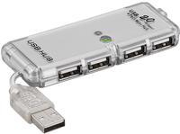 goobay 4 fach USB 2.0 Hi-Speed HUB/Verteiler grau (1er Blister)