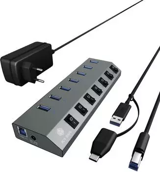 Raidsonic Icy Box 7-Port USB 3.0 Hub (IB-HUB1701-C3) Raidsonic Icy Box 7-Port USB 3.0 Hub (IB-HUB1701-C3)