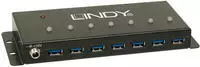 LINDY 43128 USB-Hub 7 Port USB-A USB 3.0 5 GBit/s Schwarz 7 Port USB 3.0 Metall Hub