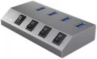 Schnellladeger&auml;t 4-Port IcyBox USB 5V 20W IB-HUB1405 (g)