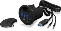 IB-HUB1403A, 4 Port USB 3.0 Type-A Tisch-Hub mit Audio Ein-/Ausgang