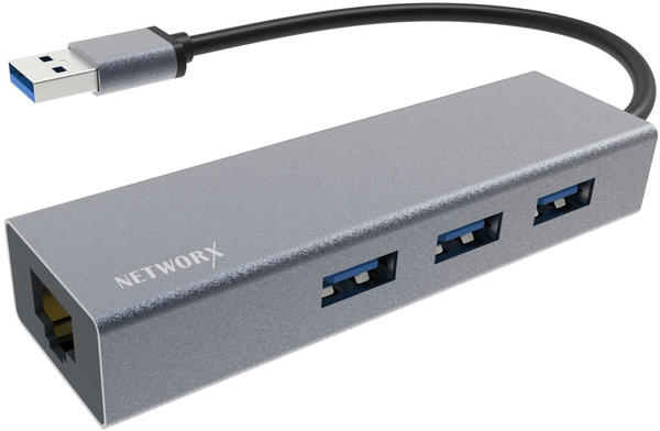 Networx 3-Port USB 3.0 Hub + Gigabit Ethernet (120023)